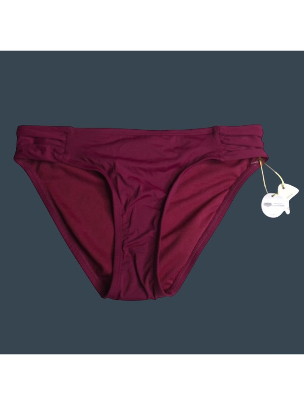 Mynah Womens Hipster Bikini Bottom XS Medium Coverage Maroon New